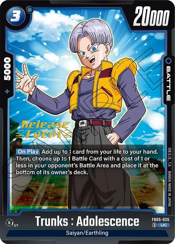 Image for Trunks : Adolescence (New Adventure Release Event Cards) (FB05-035) - Dragon Ball Super: Fusion World