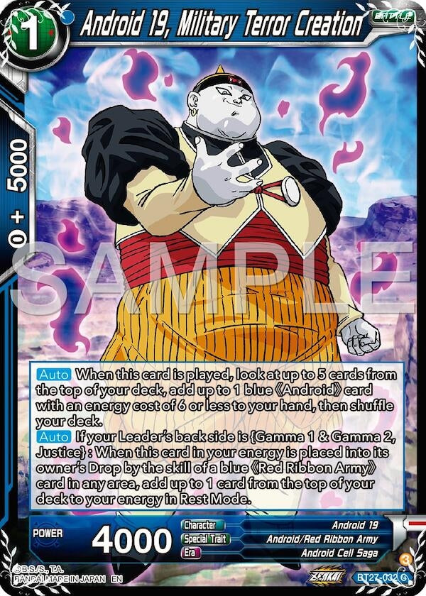 Image for Android 19, Military Tenor Creation (History of Z) (BT27-032) - Dragon Ball Super: Masters