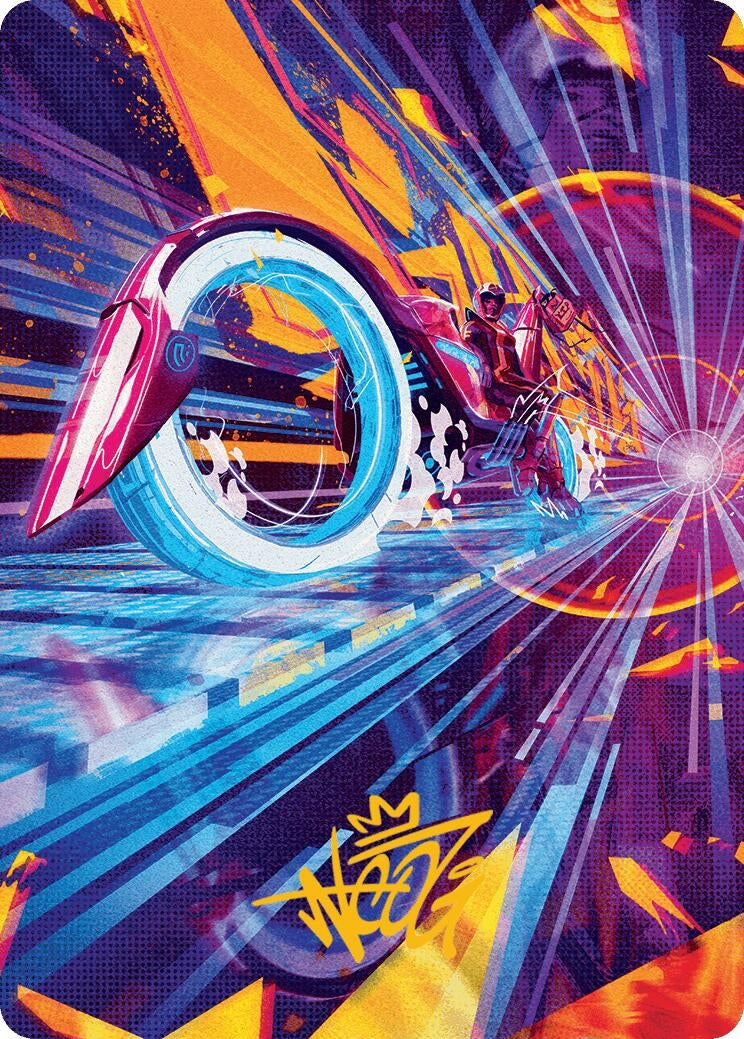 Image for Spotcycle Scouter Art Card (Gold-Stamped Signature) (Art Series: Aetherdrift) (37) - Magic: The Gathering