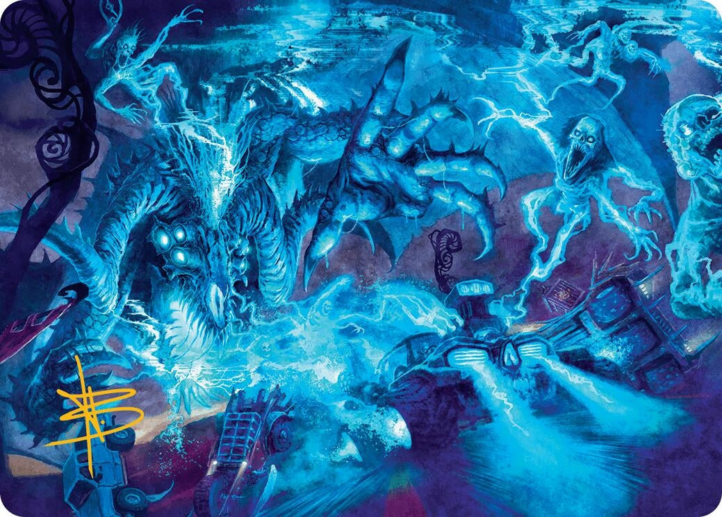 Image for The Speed Demon Art Card (Gold-Stamped Signature) (Art Series: Aetherdrift) (18) - Magic: The Gathering