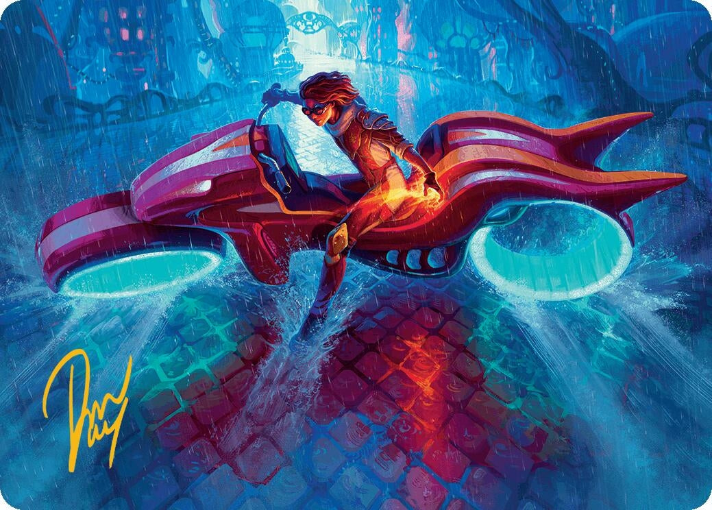 Image for Chandra, Spark Hunter Art Card (Gold-Stamped Signature) (Art Series: Aetherdrift) (20) - Magic: The Gathering