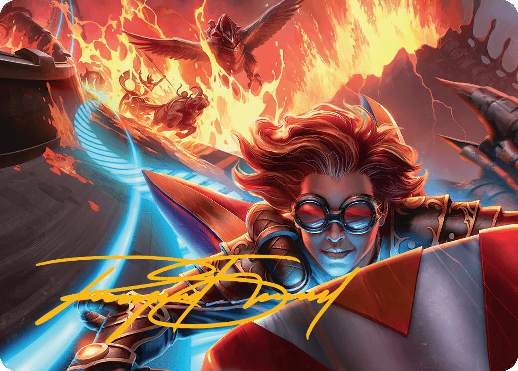 Image for Outpace Oblivion Art Card (Gold-Stamped Signature) (Art Series: Aetherdrift) (24) - Magic: The Gathering