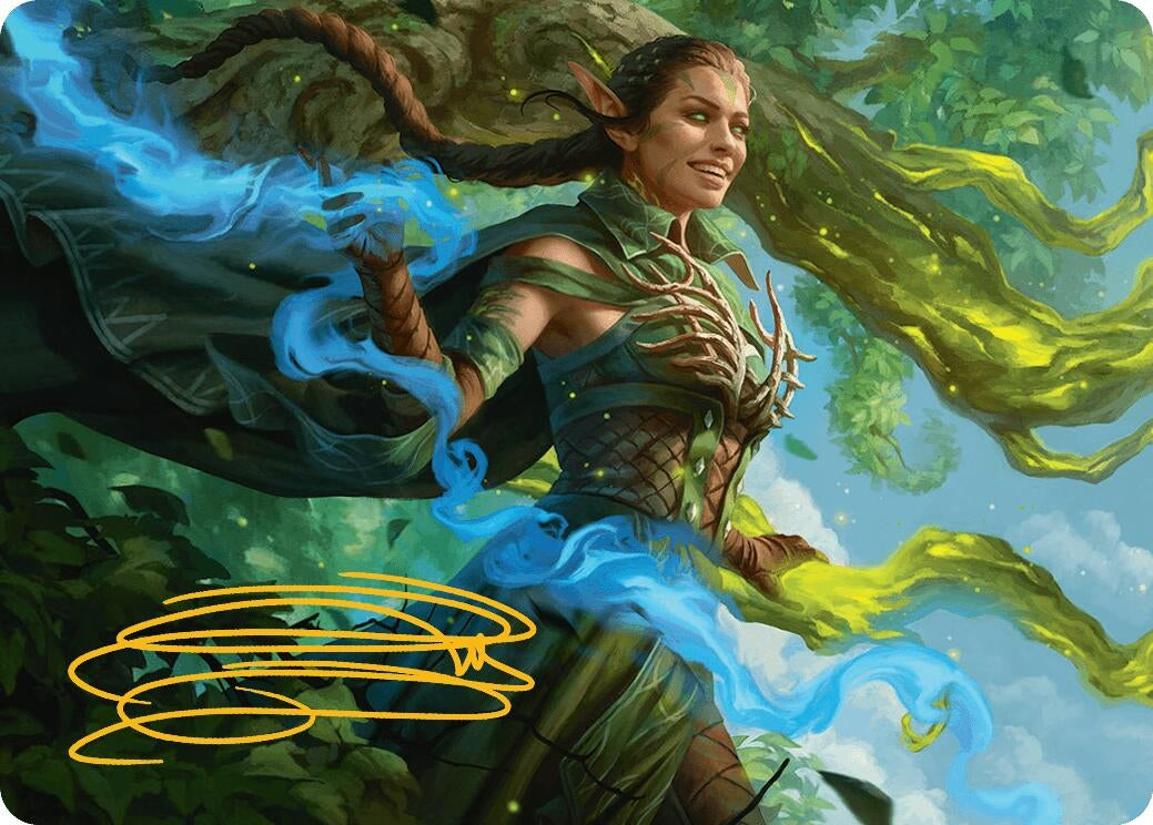 Image for Nissa, Worldsoul Speaker Art Card (Gold-Stamped Signature) (Art Series: Aetherdrift) (31) - Magic: The Gathering