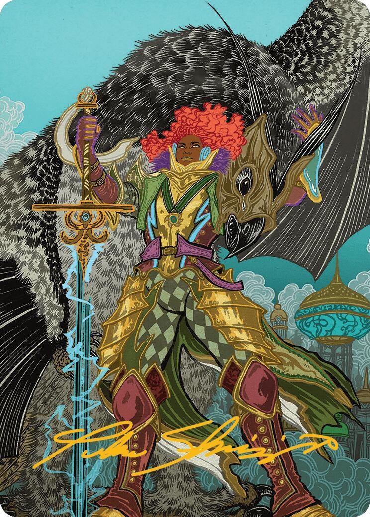 Image for Caradora, Heart of Alacria Art Card (3/54) (Gold-Stamped Signature) (Art Series: Aetherdrift) (3) - Magic: The Gathering