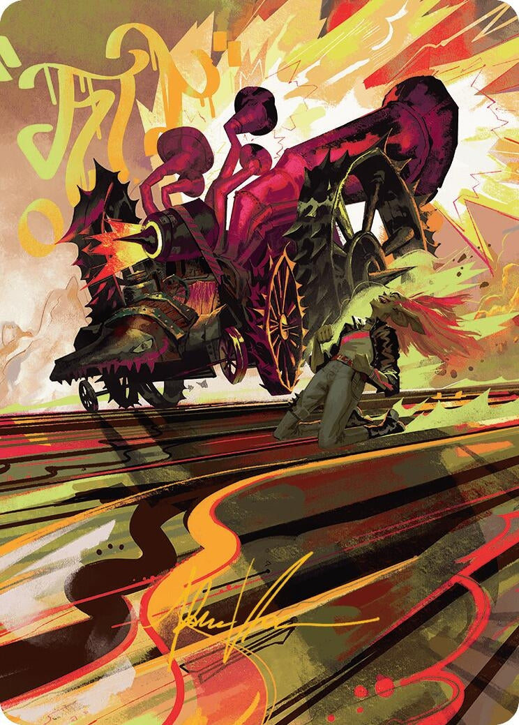 Image for Rocketeer Boostbuggy Art Card (Gold-Stamped Signature) (Art Series: Aetherdrift) (49) - Magic: The Gathering