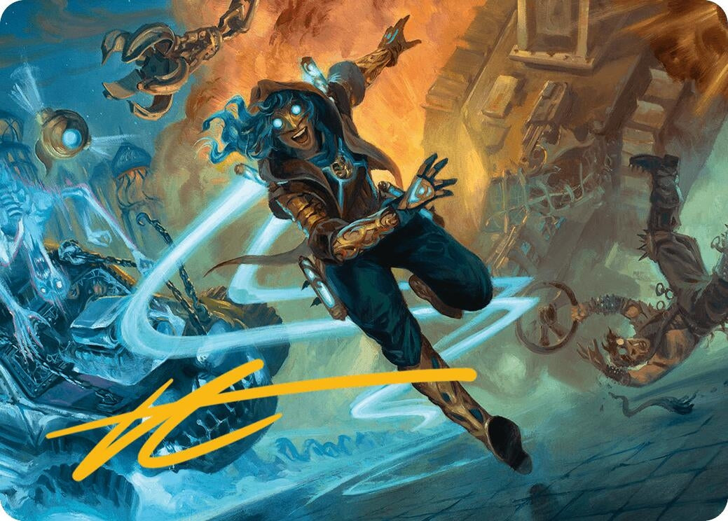 Image for Sita Varma, Masked Racer Art Card (Gold-Stamped Signature) (Art Series: Aetherdrift) (26) - Magic: The Gathering