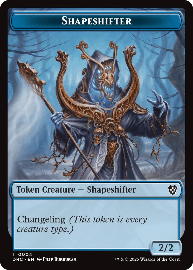Image for Shapeshifter // Zombie (0003) Double-Sided Token (Commander: Aetherdrift) (4 // 3) - Magic: The Gathering