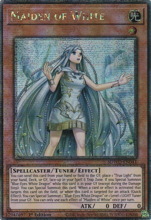 Image for Maiden of White (Quarter Century Secret Rare) (Structure Deck: Blue-Eyes White Destiny) (SDWD-EN041) - YuGiOh