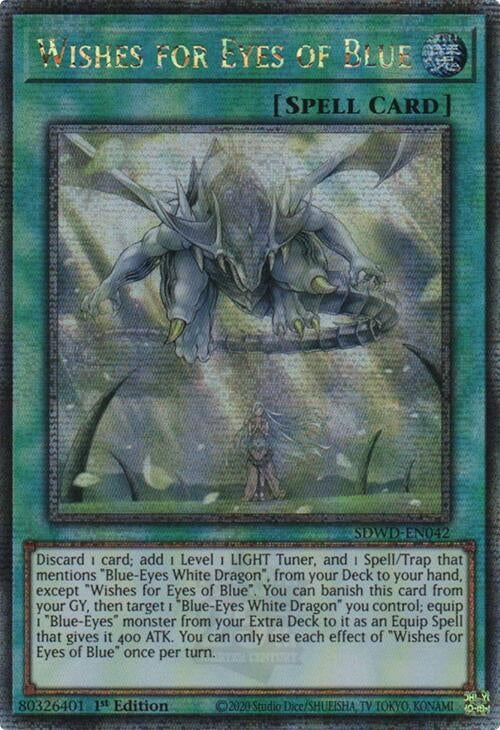 Image for Wishes for Eyes of Blue (Quarter Century Secret Rare) (Structure Deck: Blue-Eyes White Destiny) (SDWD-EN042) - YuGiOh