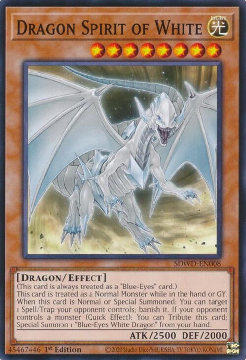 Image for Dragon Spirit of White (Structure Deck: Blue-Eyes White Destiny) (SDWD-EN008) - YuGiOh