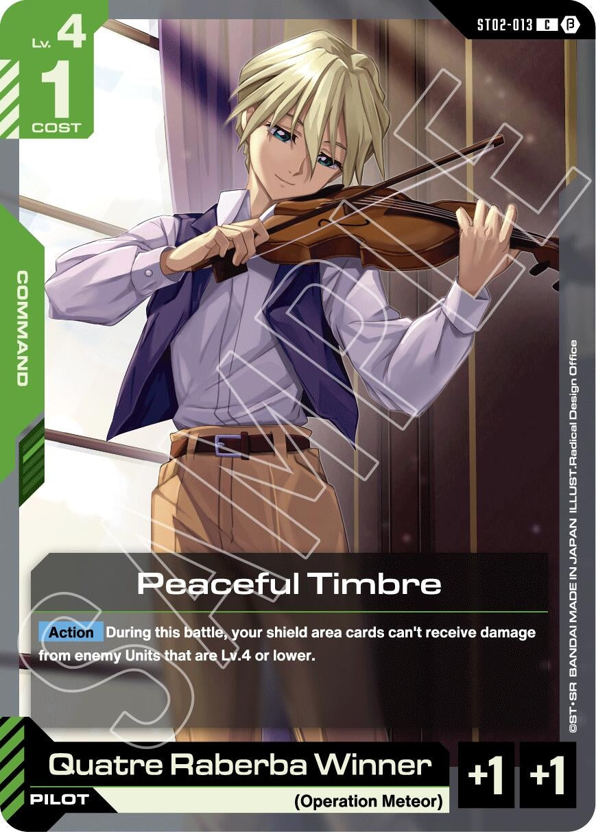 Image for Peaceful Timbre (Edition Beta) (ST02-013) - Gundam Card Game
