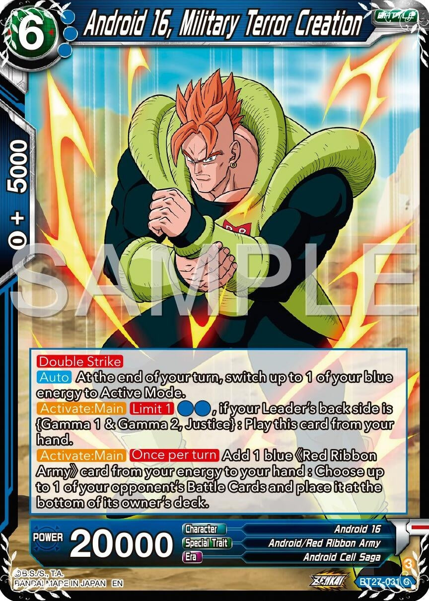 Image for Android 16, Military Terror Creation (History of Z) (BT27-031) - Dragon Ball Super: Masters
