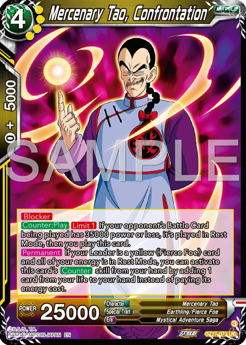 Image for Mercenary Tao, Confrontation (History of Z) (BT27-073) - Dragon Ball Super: Masters