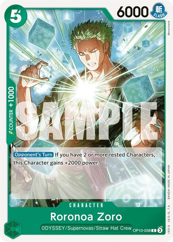 Image for Roronoa Zoro (038) (Royal Blood) (OP10-038) - One Piece Card Game