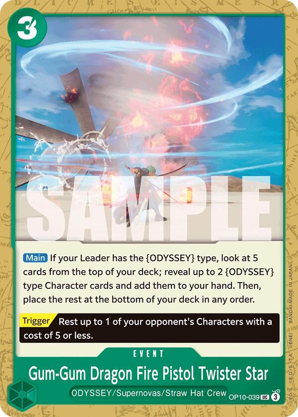 Image for Gum-Gum Dragon Fire Pistol Twister Star (Royal Blood) (OP10-039) - One Piece Card Game