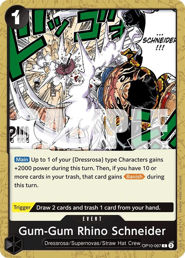 Image for Gum-Gum Rhino Schneider (Royal Blood) (OP10-097) - One Piece Card Game