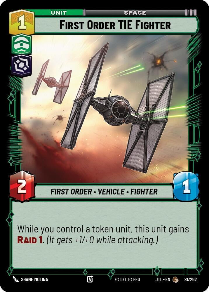 Image for First Order TIE Fighter (Jump to Lightspeed) (081/262) - Star Wars: Unlimited