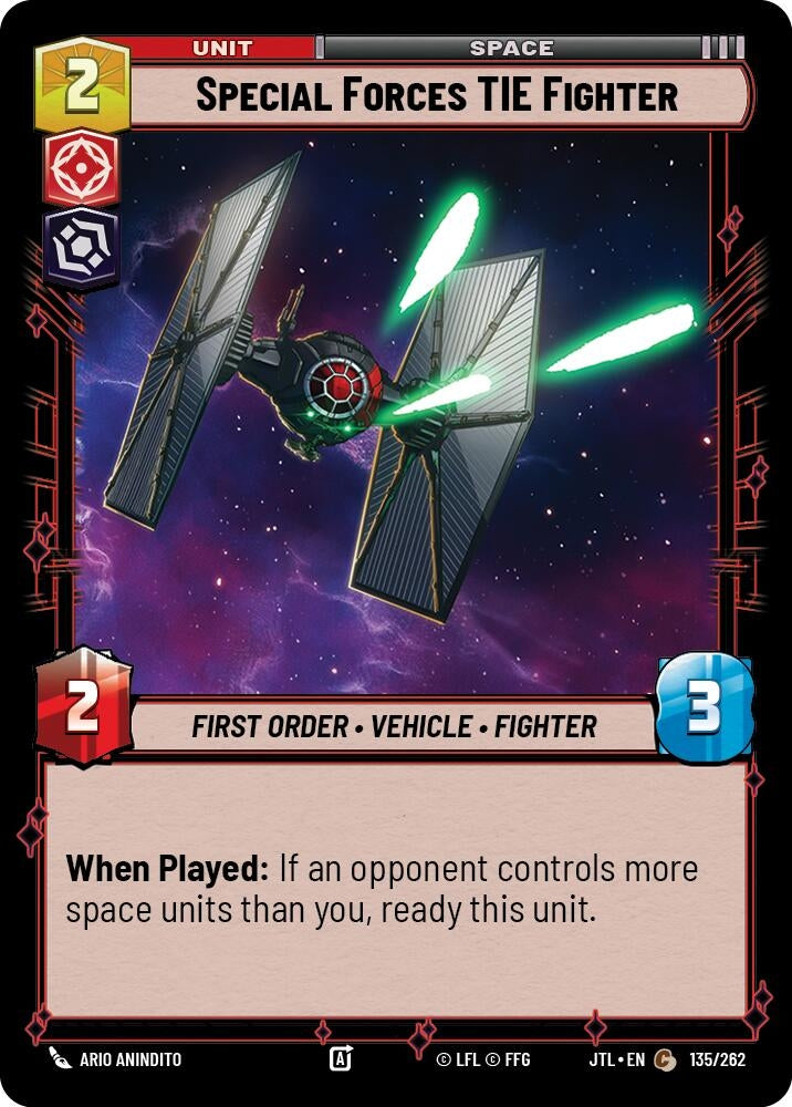 Image for Special Forces TIE Fighter (Jump to Lightspeed) (135/262) - Star Wars: Unlimited