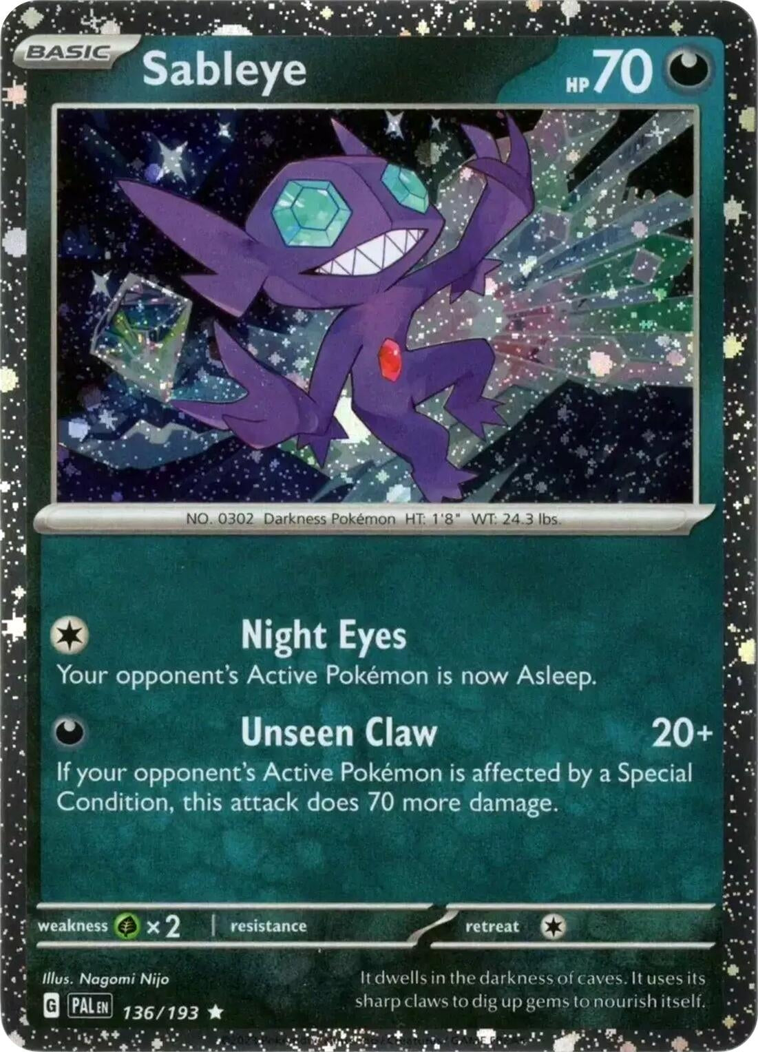 Image for Sableye (Cosmos Holo) (Miscellaneous Cards & Products) (136/193) - Pokemon
