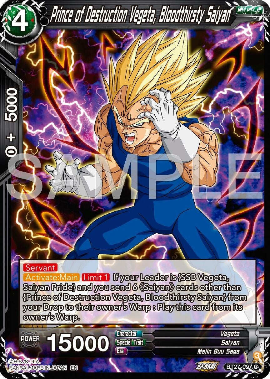 Image for Prince of Destruction Vegeta, Bloodthirsty Saiyan (History of Z) (BT27-097) - Dragon Ball Super: Masters