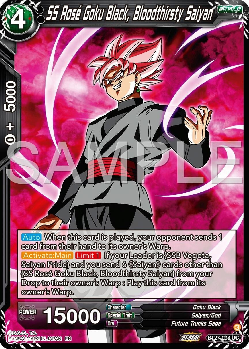 Image for SS Rose Goku Black, Bloodthisty Saiyan (History of Z) (BT27-098) - Dragon Ball Super: Masters