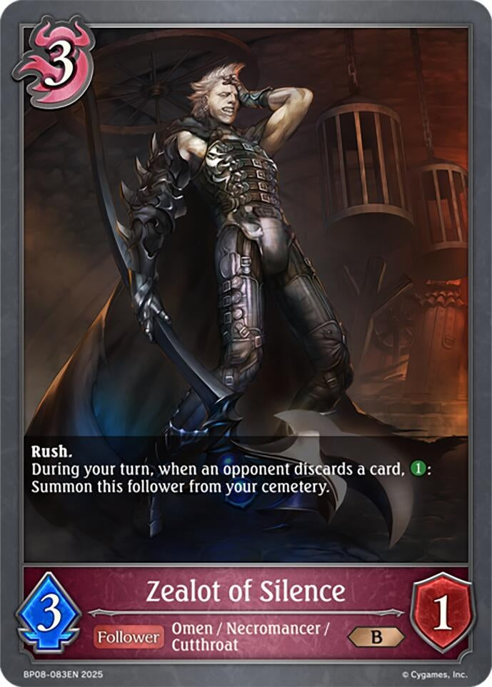 Image for Zealot of Silence (BP08: Alterchaotica) (BP08-083EN) - Shadowverse: Evolve
