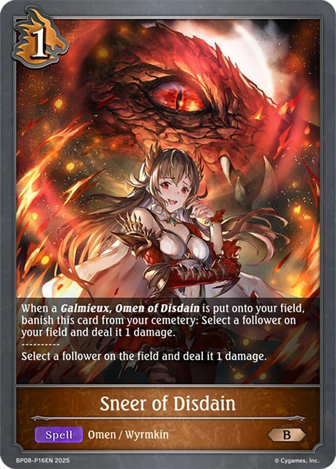Image for Sneer of Disdain - P16EN (Foil) (BP08: Alterchaotica) (BP08-P16EN) - Shadowverse: Evolve