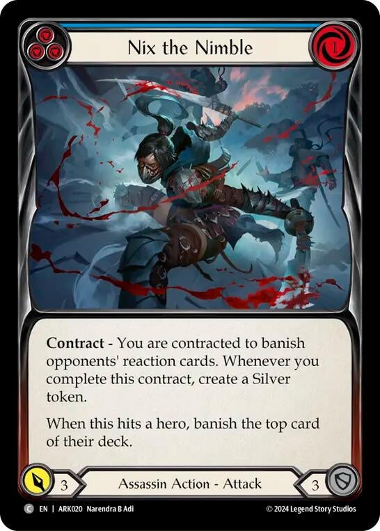 Image for Nix the Nimble (Blue) (Blitz Deck: The Hunted - Arakni) (ARK020) - Flesh and Blood TCG
