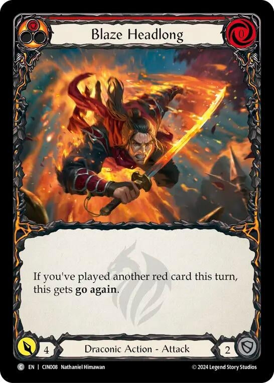 Image for Blaze Headlong (Red) (Blitz Deck: The Hunted - Cindra) (CIN008) - Flesh and Blood TCG