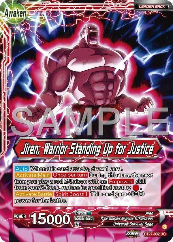 Image for Jiren // Jiren, Warrior Standing Up for Justice (History of Z) (BT27-002) - Dragon Ball Super: Masters