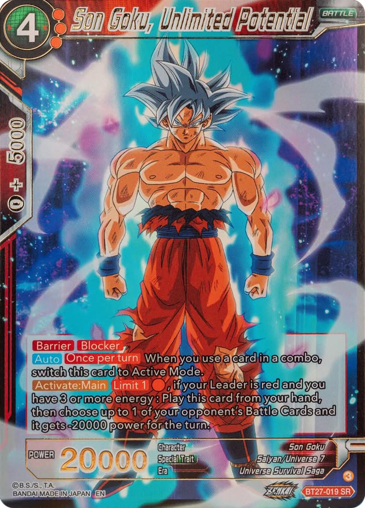 Image for Son Goku, Unlimited Potential (History of Z) (BT27-019) - Dragon Ball Super: Masters
