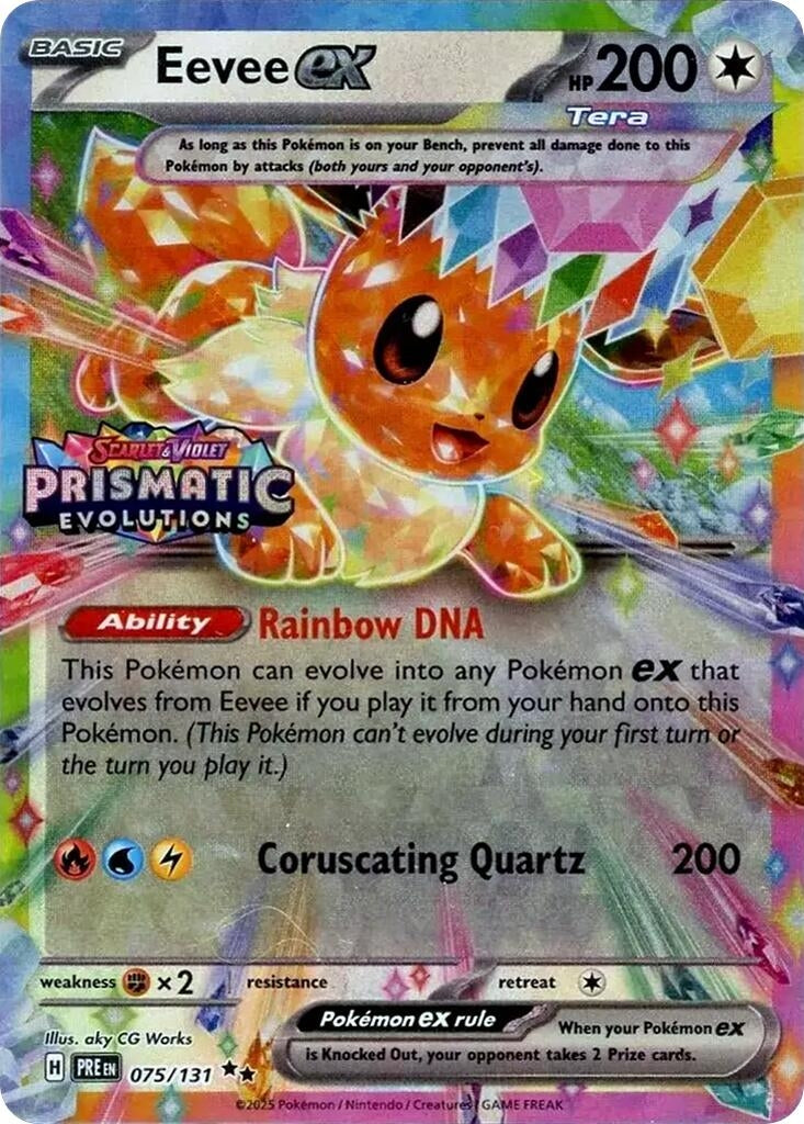 Image for Eevee ex - 075/131 (Prismatic Evolutions Stamp) (Miscellaneous Cards & Products) (075/131) - Pokemon