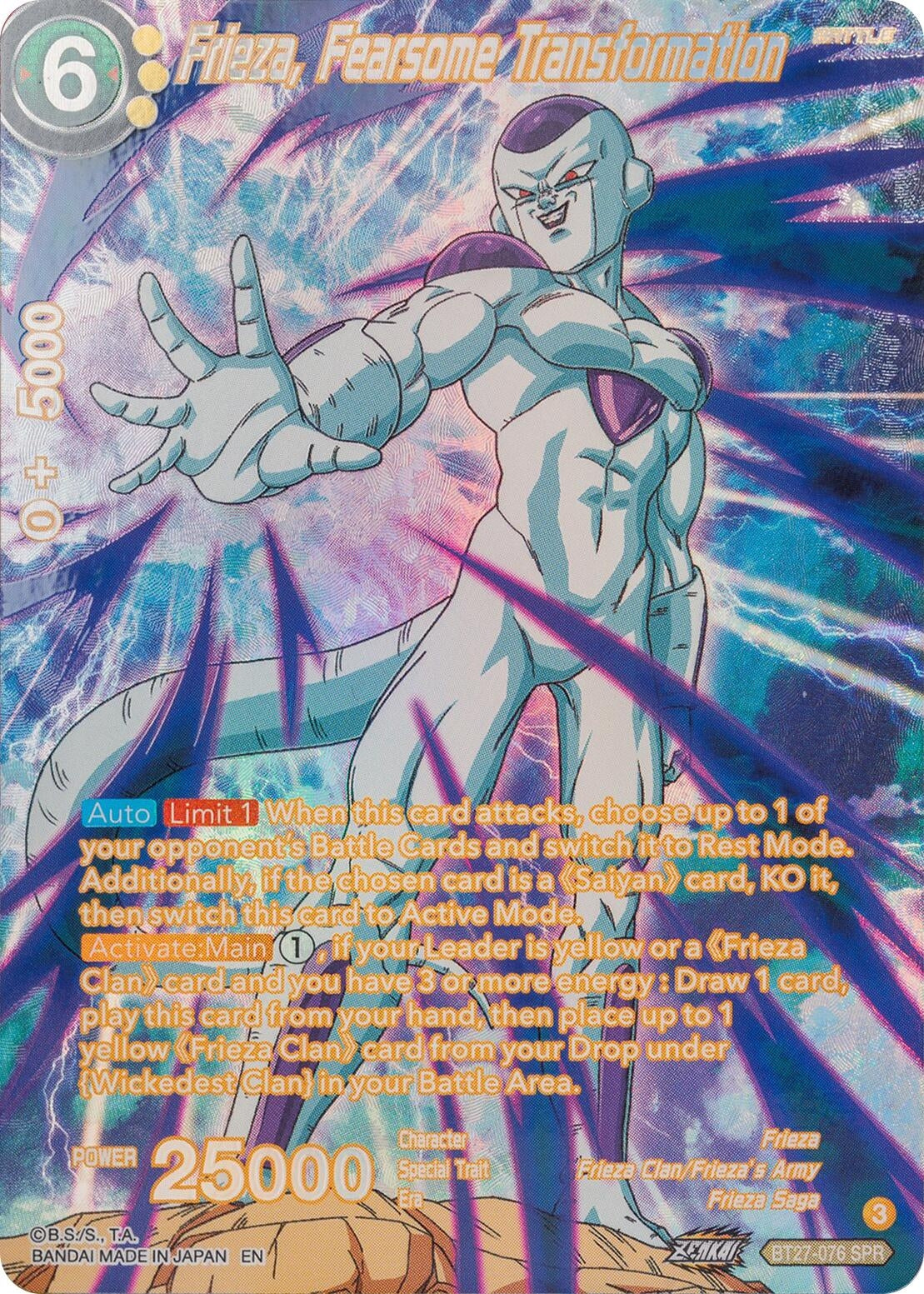 Image for Frieza, Fearsome Transformation (SPR) (History of Z) (BT27-076) - Dragon Ball Super: Masters