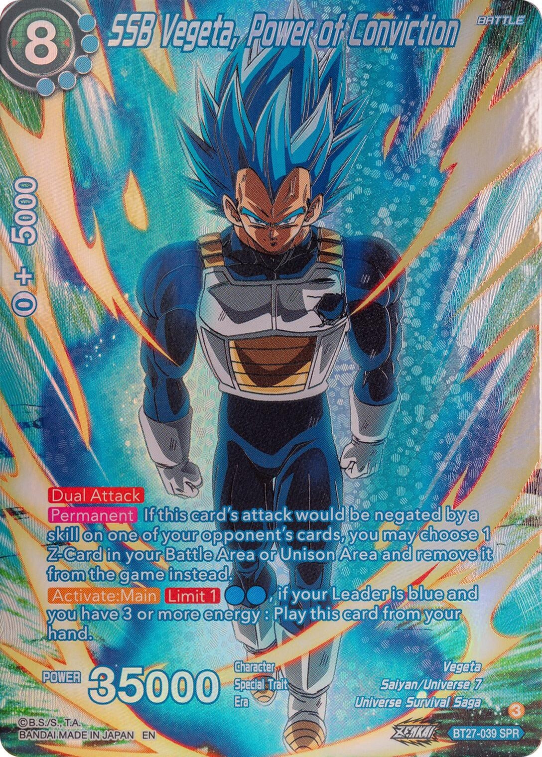Image for SSB Vegeta, Power of Conviction (SPR) (History of Z) (BT27-039) - Dragon Ball Super: Masters