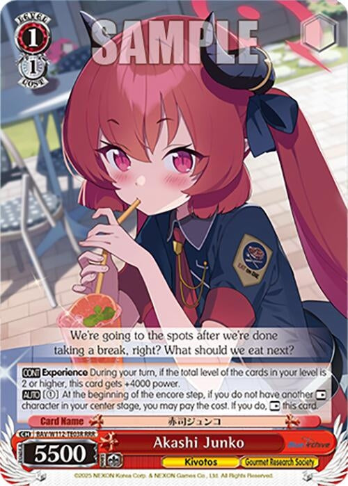Image for Akashi Junko (RRR) (Blue Archive) (BAV/W112-TE03RRR RRR) - Weiss Schwarz