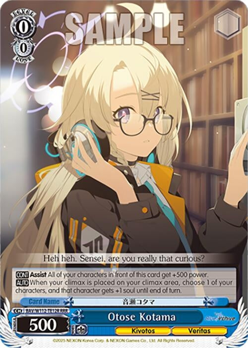 Image for Otose Kotama (RRR) (Blue Archive) (BAV/W112-TE12RRR RRR) - Weiss Schwarz