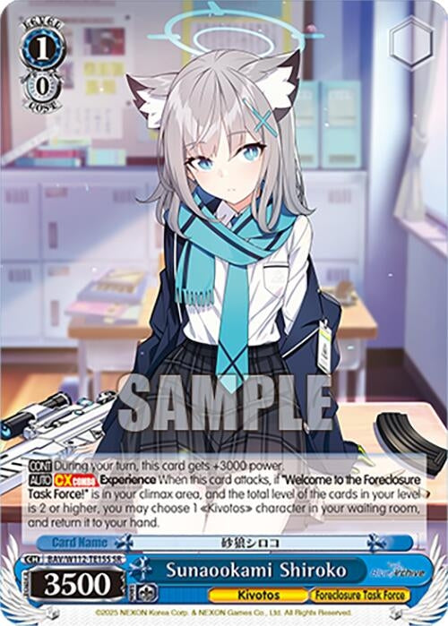 Image for Sunaookami Shiroko (SR) (Blue Archive) (BAV/W112-TE15S SR) - Weiss Schwarz