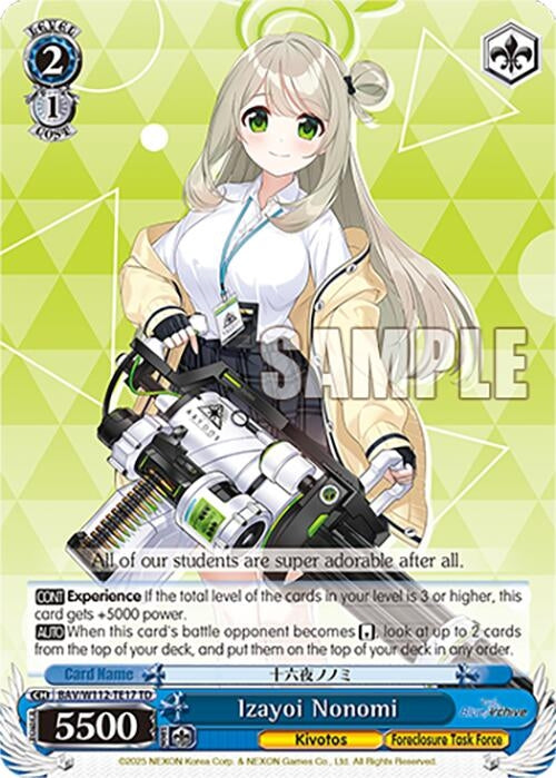 Image for Izayoi Nonomi (Blue Archive) (BAV/W112-TE17 TD) - Weiss Schwarz