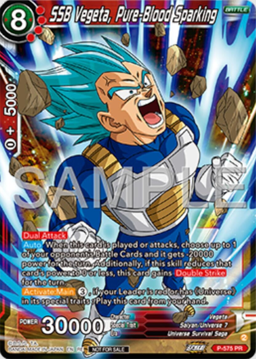 Image for SSB Vegeta, Pure-Blood Sparking (Deluxe Pack 2025 Vol.1) (Promotion Cards) (P-575) - Dragon Ball Super: Masters