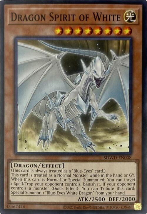 Image for Dragon Spirit of White (Unlimited Misprint) (Structure Deck: Blue-Eyes White Destiny) (SDWD-EN008) - YuGiOh