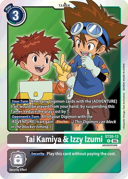 Image for Tai Kamiya & Izzy Izumi (ST-20) (ST20-13 R) - Digimon Card Game
