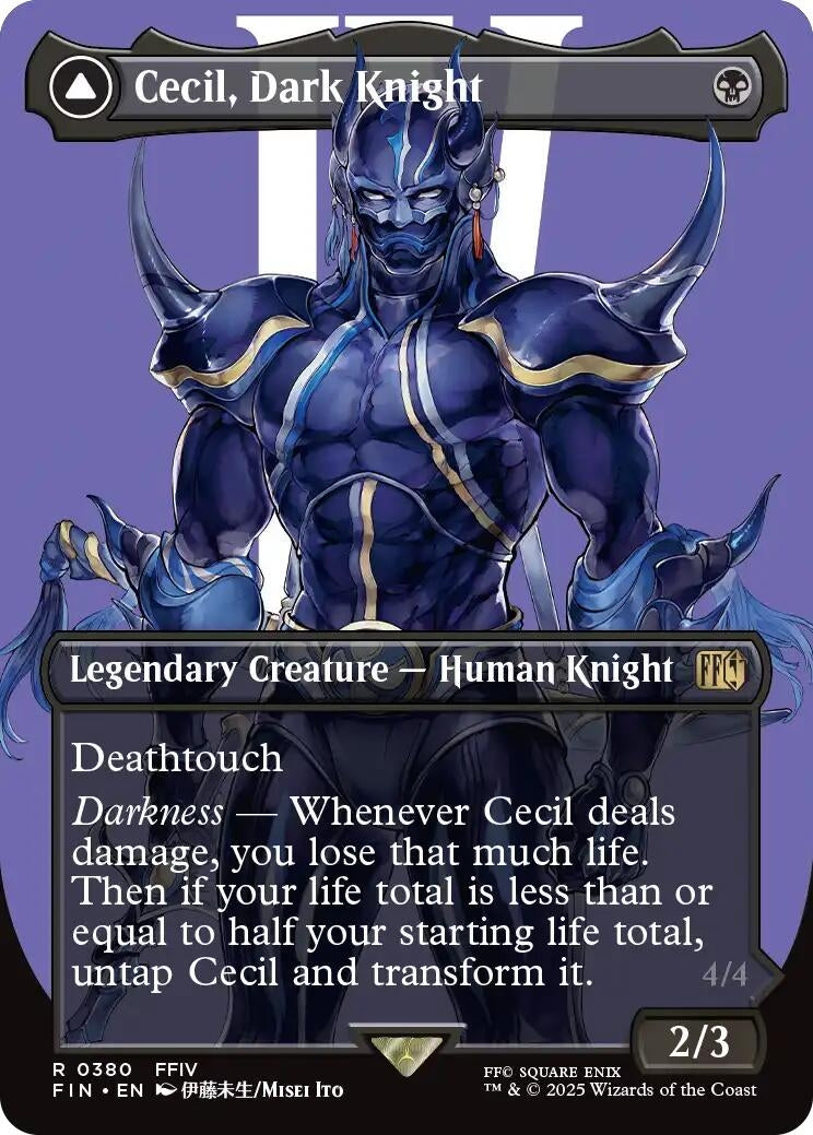 Image for Cecil, Dark Knight // Cecil, Redeemed Paladin (Borderless) (Universes Beyond: FINAL FANTASY) (380) - Magic: The Gathering