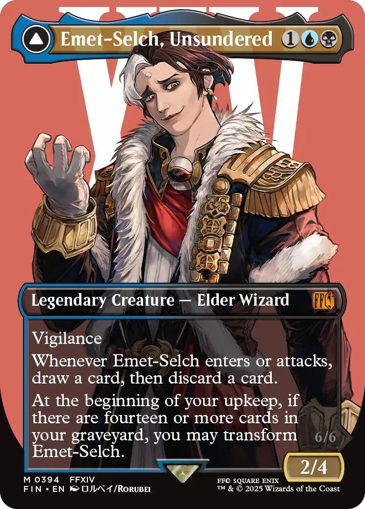 Image for Emet-Selch, Unsundered // Hades, Sorcerer of Eld (Borderless) (Universes Beyond: FINAL FANTASY) (394) - Magic: The Gathering