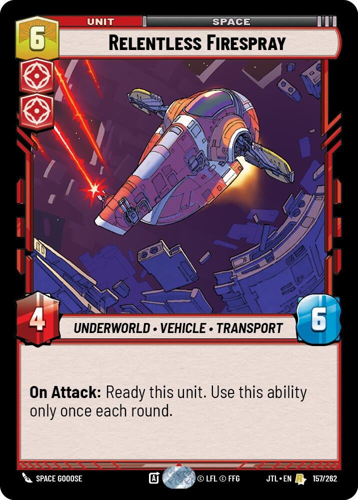 Image for Relentless Firespray (Jump to Lightspeed) (157/262) - Star Wars: Unlimited