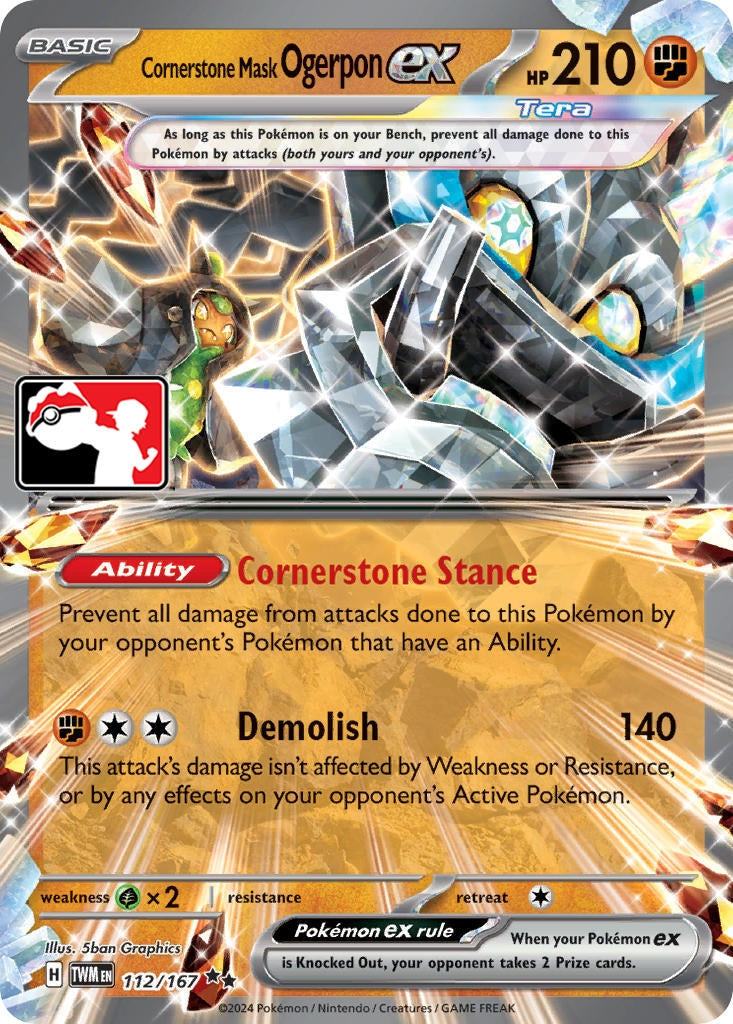 Image for Cornerstone Mask Ogerpon ex (Prize Pack Series Cards) (112/167) - Pokemon