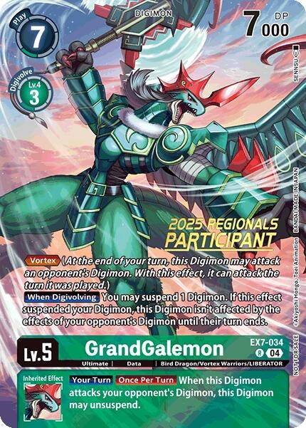 Image for GrandGalemon (2025 Regionals Participant) (EX07) (EX7-034 R) - Digimon Card Game