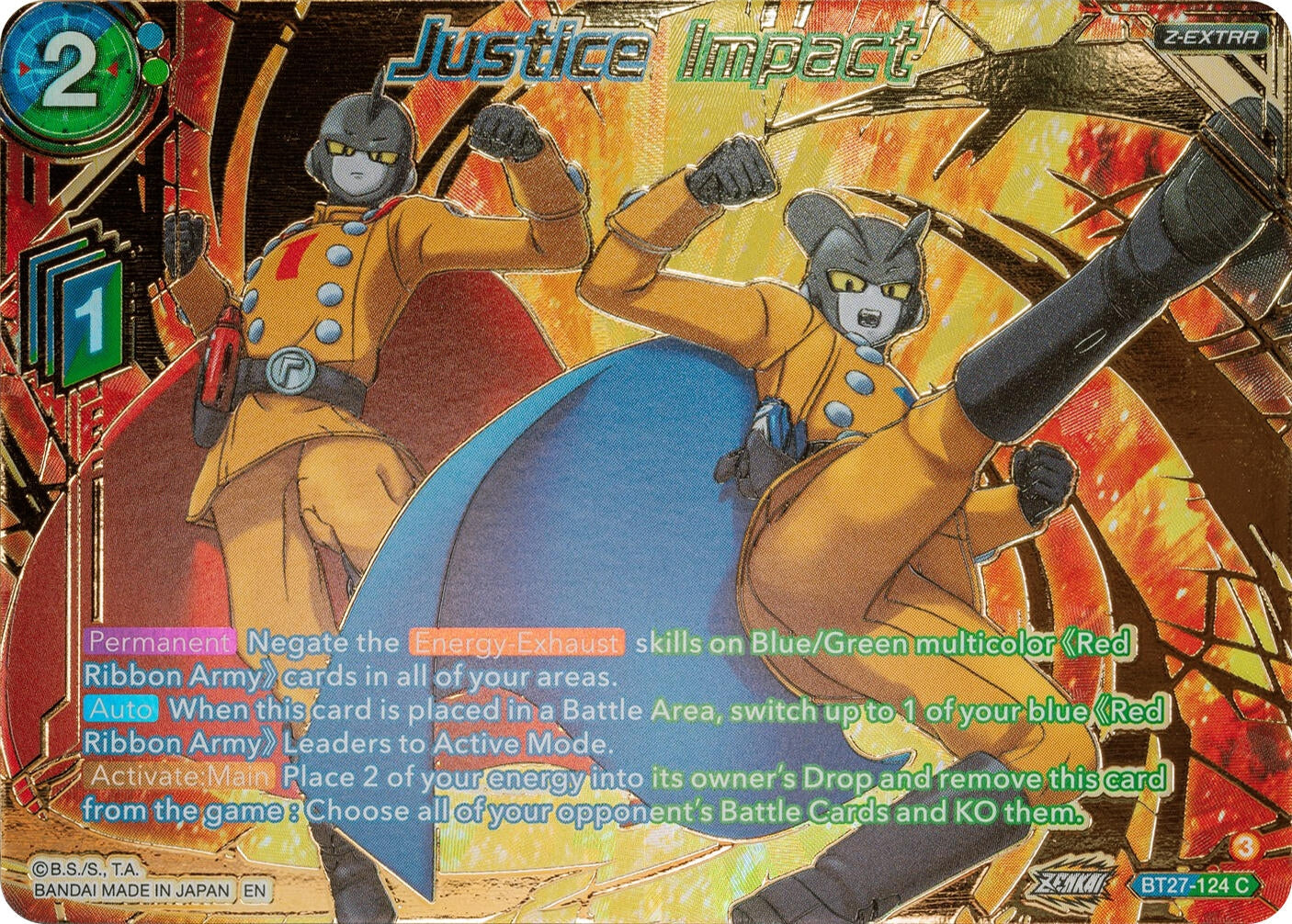 Image for Justice Impact (Gold-Stamped) (History of Z) (BT27-124) - Dragon Ball Super: Masters