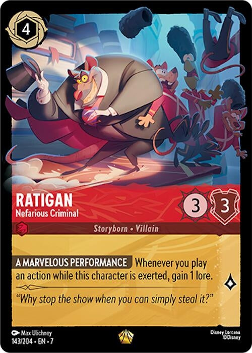 Image for Ratigan - Nefarious Criminal (Archazia's Island) (143/204) - Disney Lorcana