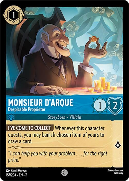 Image for Monsieur D'Arque - Despicable Proprietor (Archazia's Island) (157/204) - Disney Lorcana