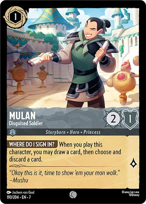 Image for Mulan - Disguised Soldier (Archazia's Island) (193/204) - Disney Lorcana
